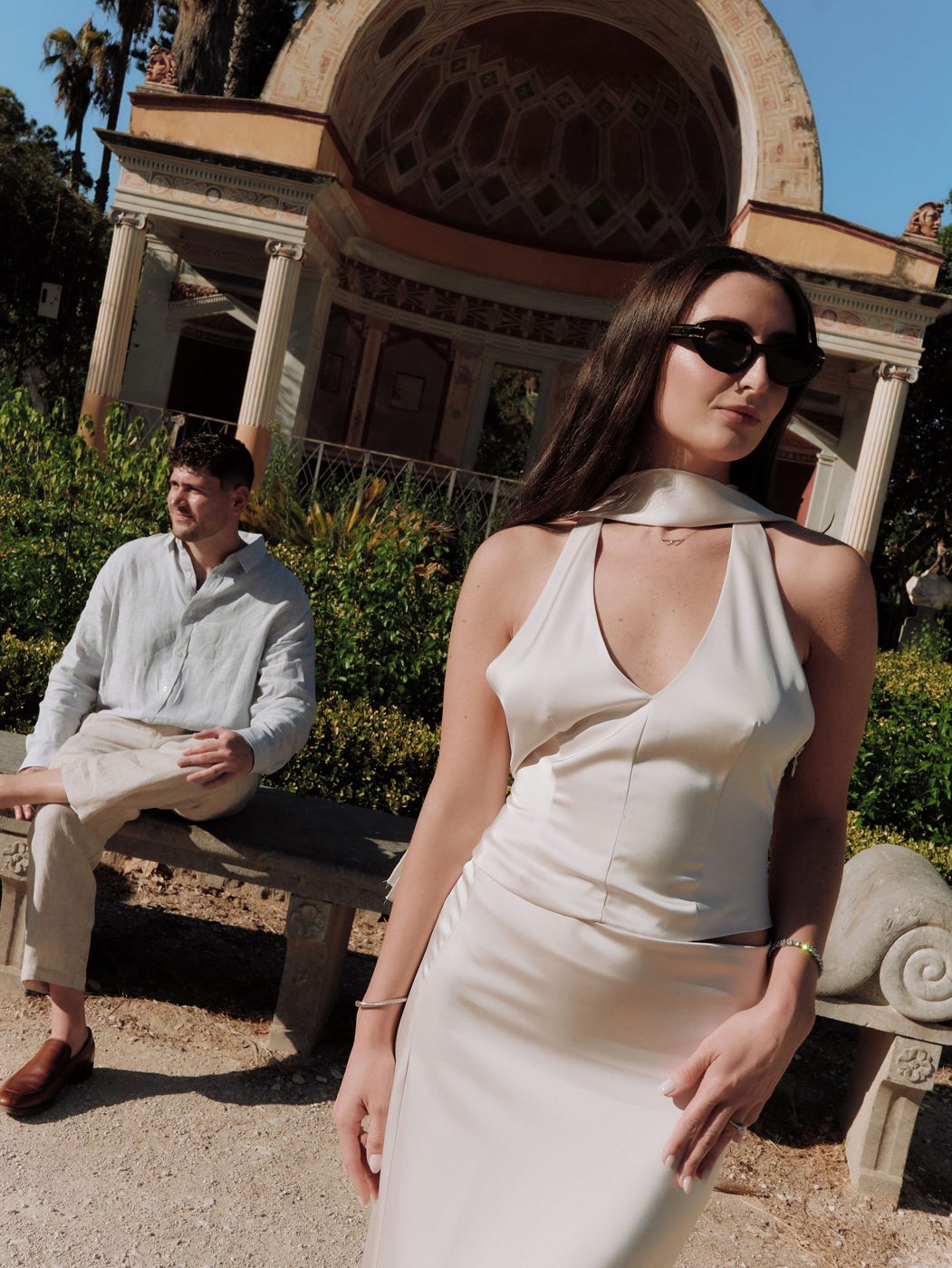 Engagement photo of the couple in Palermo, 2